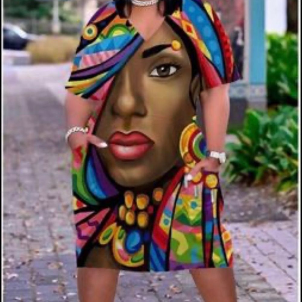 Multi African Printed Dresses Summer Basic - image 1